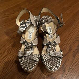 Jimmy Choo snakeprint wedges